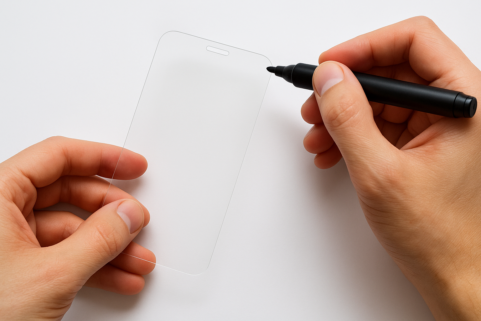 Making a black dot on the screen protector